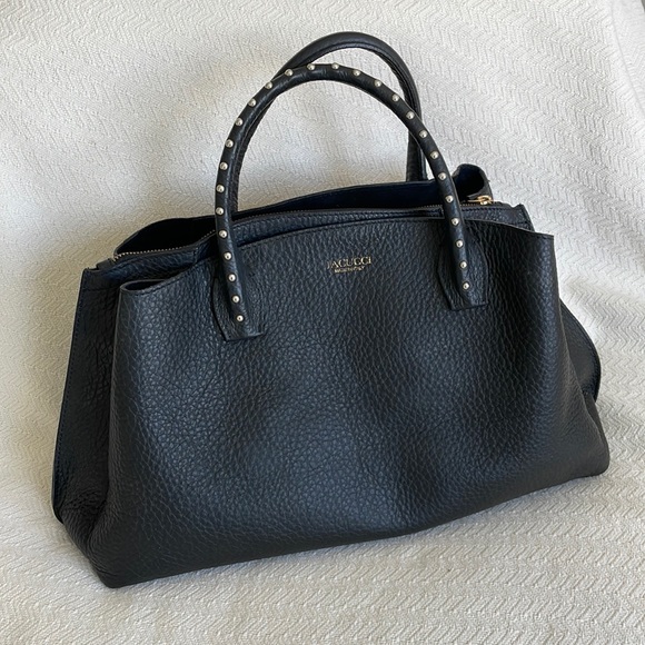 IACUCCI Bags Iacucci Italian Leather Studded Calf Hair Leopard